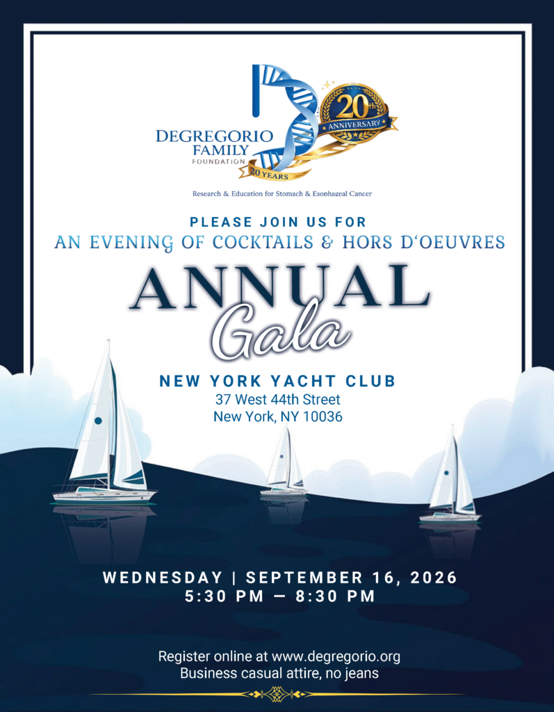 2026 DeGregorio Family Foundation Gala invitation